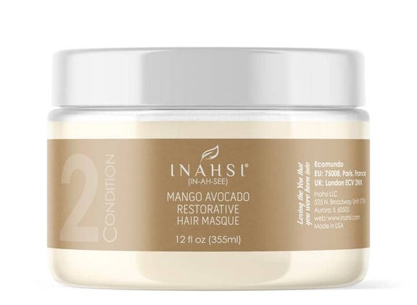 Inahsi Naturals - Mango Avocado Restorative Hair Masque Deep Conditioner - 12 Oz